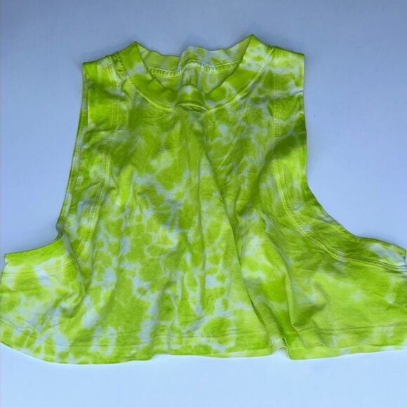 NWOT Lululemon All Yours Crop Cotton Tank in Marmoleado TieDye Eccentric Lime - Picture 5 of 7